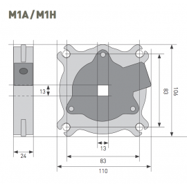 Antichute GAPOSA Horizontal M1H - 80 Nm - Cable 1m